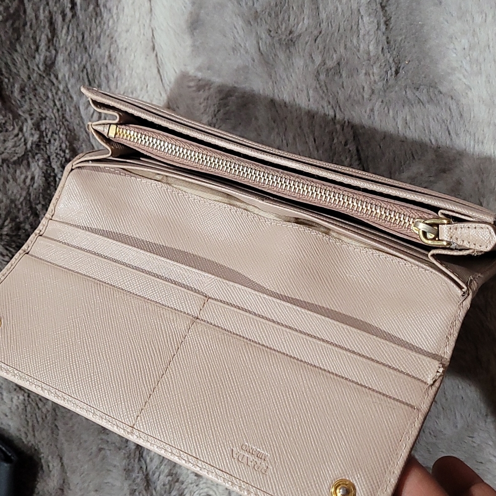 PRADA Saffiano Metal Ribbon Long Wallet beige - Picture 6 of 16